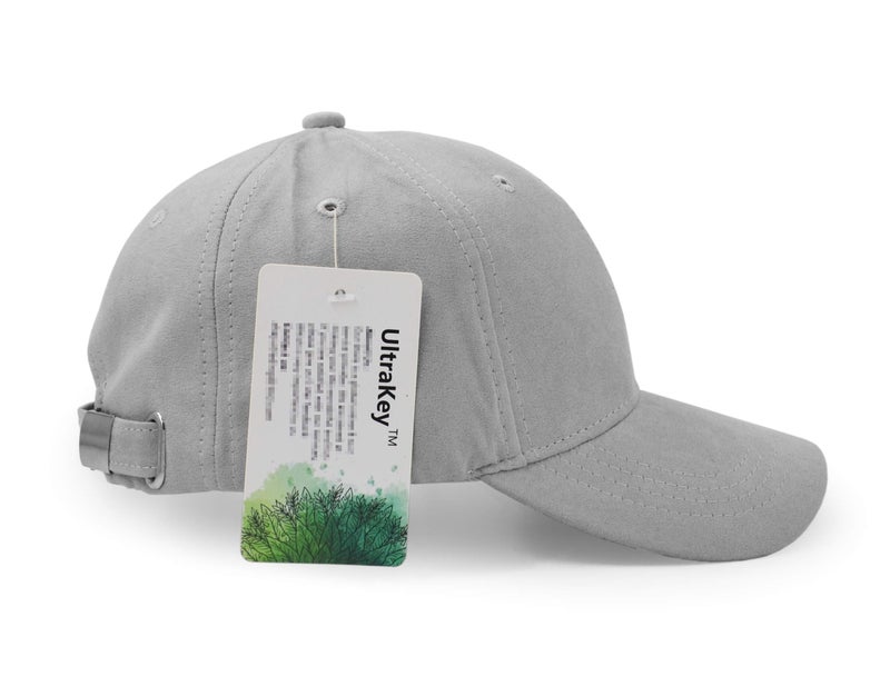 UltraKey Suede Baseball Cap, Unisex Faux Suede Leather Classic Adjustable Plain Hat Baseball Cap(Grey) - Image 5